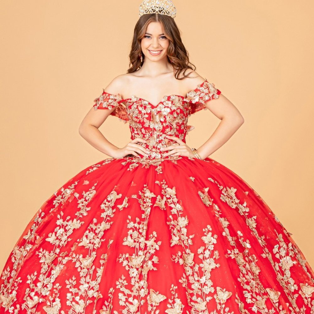 New Red Mesh Long Off The Shoulder Sleeveless Dress With Straps & Lacing Gl3077